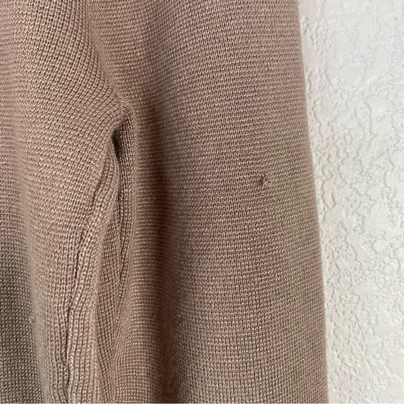 Abercrombie & Fitch Tan Brown Knit Square Neck Zip Sweater Top
